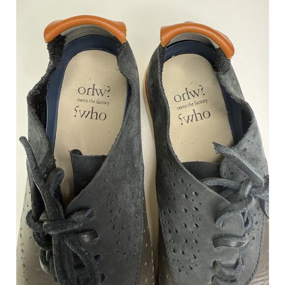 OHW? Owns The Factory Who? Oxford Mens 10 Gray Multi Leather Brogue Comfort Shoe - Picture 9 of 10